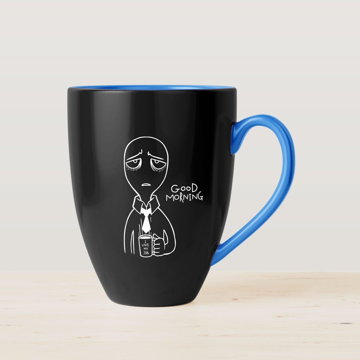 Black Printed Coffee Mug - Image 2